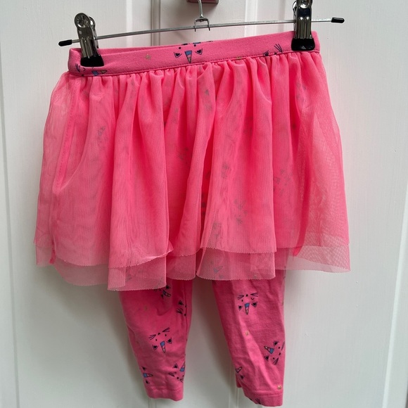 Carter’s 18M Dark Pink Cat Unicorn Stretchy Leggings Pants with Skirt - Picture 3 of 4